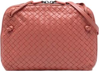 Bottega Veneta Pre-owned Cross Body Bags, female, Pink, Size: ONE SIZE Pre-owned Leather Crossbody Bag