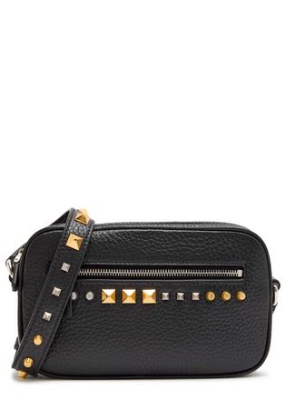 Valentino Garavani Mini Stud-embellished Grained Leather Cross-body bag - Black - One Size