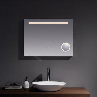 Clifton 80cm Tall LED Bathroom Wall Mirror with Touch Sensor in Natural