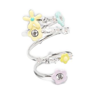Yvmin Yvmin - Flower Gemstone Spiral Ring - Dames - Accessoires - Grijs - Maat: 52 MM