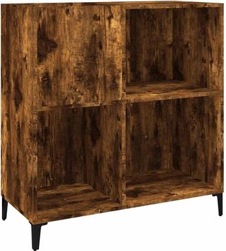 vidaXL Mueble Discos Madera Contrachapada Roble Ahumado 84,5x38x89 Cm Vidaxl