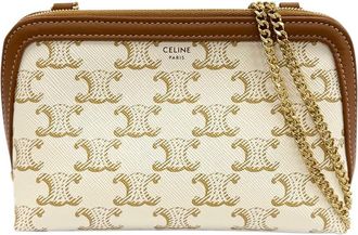 Celine Pre-owned Celine Triomphe Coated Canvas Clutch On Chain Ladies RGRIYEIFWKFEI32Z