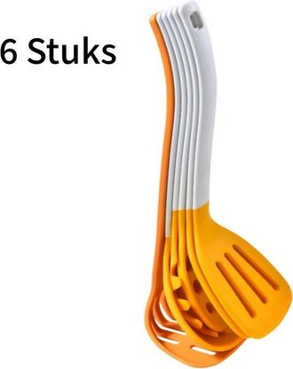 OEM Juego De 6 Piezas - Juego De Cocina De Silicona - Esp&aacute;tula Y Cuchara Antiadherentes - Esp&aacute;tula Para Saltear - Silicona Vertical - Amarillo