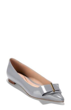 Cole Haan Felicia Bow Ballet Flat in Frost Gray Box Leather at Nordstrom Rack, Size 7.5
