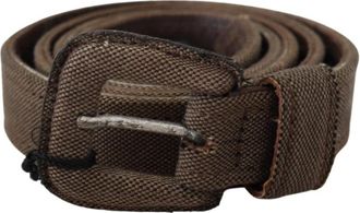 Costume National Bruin leren logogesp riem - Heren - Riemen - Bruin - ONE Size - Leer - Accessoires