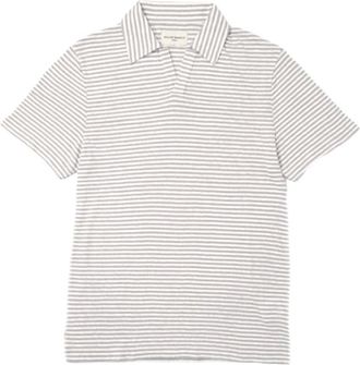 Officine G&eacute;n&eacute;rale Polo Shirts, male, Gray, XL, Grey Polo Shirt Yarn Dye