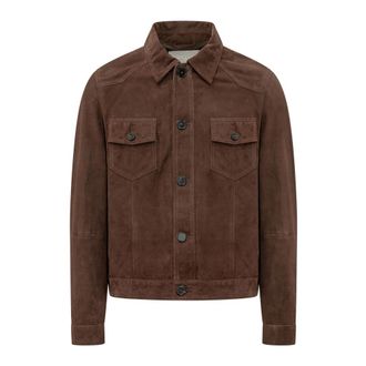 Amaranto Leren Jas Met Zakken - Heren - Leren en Su&egrave;de Jassen - Bruin - 2XL - Leer - Jassen
