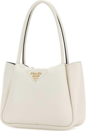 Prada Womens Milano Shoulder Bag White Leather