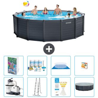 Intex Piscina Graphite Panel Redonda - 478x124 Cm - 9-piezas S548