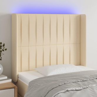 vidaXL Cabecero Con Led De Tela Color Crema 103x16x118/128 Cm Vidaxl