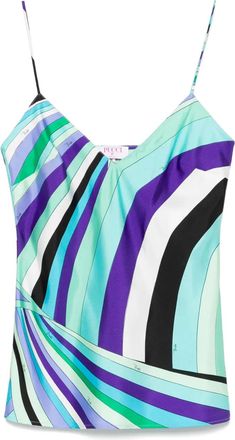 Pucci Top con stampa Iride - Blu