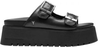 Windsor Smith Zwarte Platte Sandalen Twilight Stijl - Dames - Sandalen - Zwart - 38 EU - Schoenen