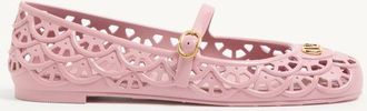 Valentino Garavani Ballerina Ondette In Gomma Con Motivo Scallops 05mm Donna ROSA 36