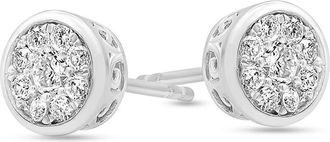 Grown Brilliance Sterling Silver 0.50 Carat Lab Grown Diamond Stud Earrings for Women