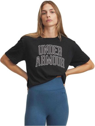 Under Armour Dames/Dames Varsity Oversized T-shirt (Zwart, Wit)