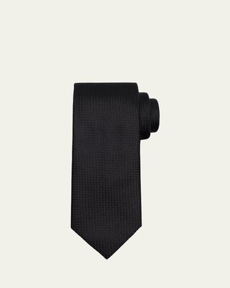 Ermenegildo Zegna Mens Solid Textured Silk Tie