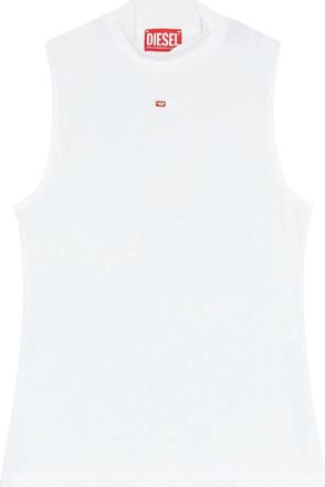 Diesel Mock Neck Mouwloze Top - Dames - Tops zonder mouwen - Wit - XS - Tops