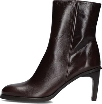 Zinda Enkellaarsjes 3687 - Dames - Laarzen met Hak - Bruin - 38 EU - Leer - Schoenen