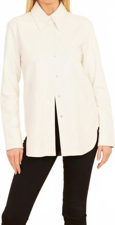 Dolce Cabo Vegan Leather Button Down Shirt In White