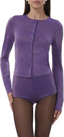 AFRM Linda Metallic Cardigan in Deep Violet at Nordstrom Rack, Size X-Small