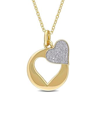 Rina Limor Vermeil 0.1 Ct. Tw. Diamond Double Heart Necklace