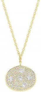 Allurez 0.54ct 14k Yellow Gold Diamond Pave Oval Necklace