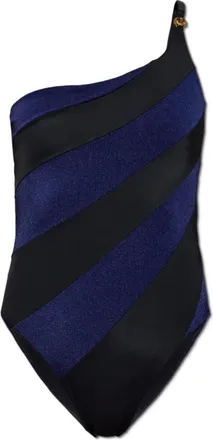 Versace Badmode, Dames, Blauw, L, Polyester, Zwemoutfit met &eacute;&eacute;n schouderband