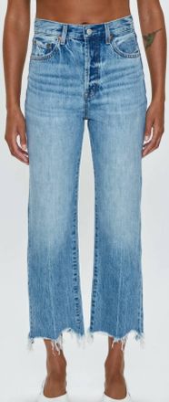 Pistola Denim Cassie Crop Super High Rise Straight Jeans In Blue