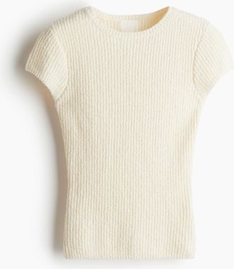 H&M Geripptes Shirt - Hellbeige