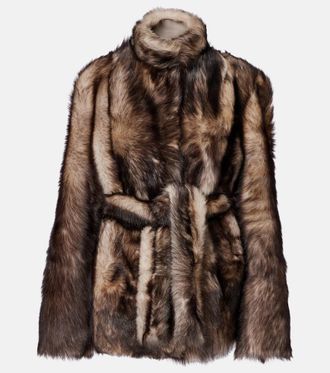 Nour Hammour Elsa shearling wrap jacket