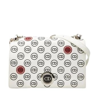 Dior Pre-owned Diorama Leather Chain Shoulder Bag - Dames - Pre-owned - Wit - Maat: ONE Size Leer