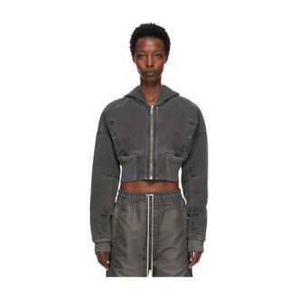 Rick Owens Hooded Cropped Flight - Dames - Jassen - Grijs - Maat: M Katoen