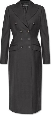 Dolce & Gabbana Double-breasted jas - Dames - Mantel - Grijs - S - Wol - Jassen