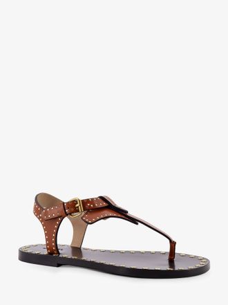 Isabel Marant Womens Flat Leather Sandals Brown