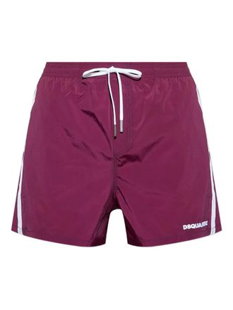 Dsquared2 logo-embroidered swim shorts - men - Elastane/Polyamide - 48 - Purple