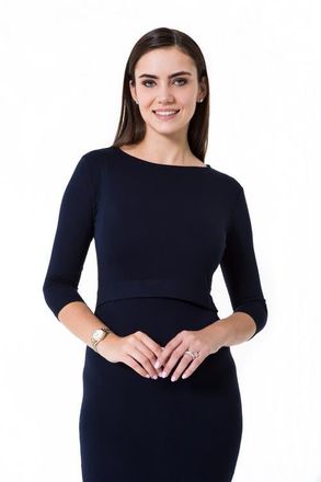 Accouch&eacute;e Grace Maternity/Nursing Dress in Navy Blue at Nordstrom, Size X-Large Eu