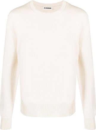 Jil Sander crew-neck knitted jumper - men - Cellulose Acetate/Ramie/Cotton - 52 - Neutrals