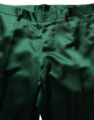 Dolce & Gabbana Dark Green Tapered Leg Dress Trouser Mens Pants