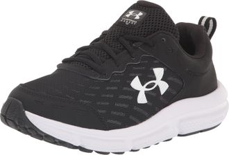 Under Armour Mens Charged Assert 10 Running Shoe, (001) Black/Black/White, 10 X-Wide