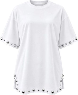 A Paper Kid T-shirt oversize - - Tops - Donna - Bianco - 3XL