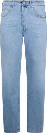 Moorer Lichtblauwe Rechte Broek - Heren - Slim Fit Jeans - Blauw - W31 - Katoen - Jeans