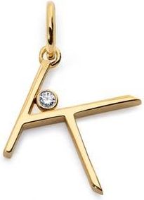 Monica Vinader Lab Grown Diamond Initial Pendant in 18K Gold Vermeil /Diamond at Nordstrom