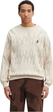 by Parra Static Stalker Pullover - Heren - Ronde hals truien - Beige - XL - Wol - Truien & Vesten