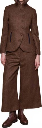 Jack Murphy Nicole Tweed Jacket In Chestnut Herringbone