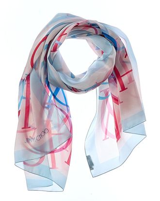 Jimmy Choo London Logo Silk Scarf