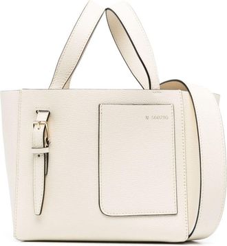 Valextra Bucket crossbody micro tote bag - women - Calf Leather - One Size - White