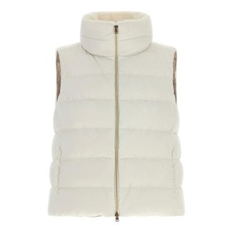 Herno Jassen, Dames, Wit, S, Satijn, A-lijn Gewatteerd Vest