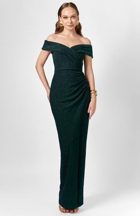 Bariano Zimi Off Shoulder Maxi in Emerald at Nordstrom, Size 10