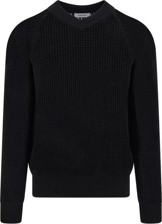 Ferragamo open-knit sweater - men - Cotton - XXXL - Black