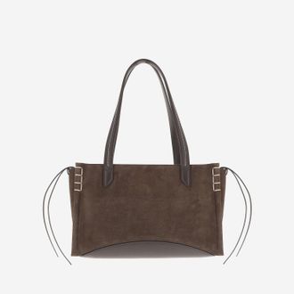 J.W.Anderson Womens Shoulder Bag Suede Cabas Brown